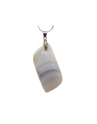 Pendentif Calcédoine avec Chaîne Acier