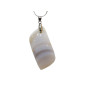 Pendentif Calcédoine avec Chaîne Acier