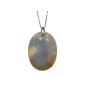 Pendentif Calcédoine avec Chaîne Acier réglable