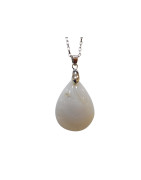 Pendentif Calcédoine avec Chaîne Acier