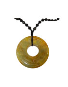 Pendentif Jade et Collier Obsidienne Dorée