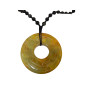 Pendentif Jade et Collier Obsidienne Dorée