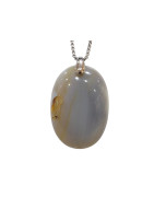 Pendentif Agate du Botswana avec Chaîne Acier