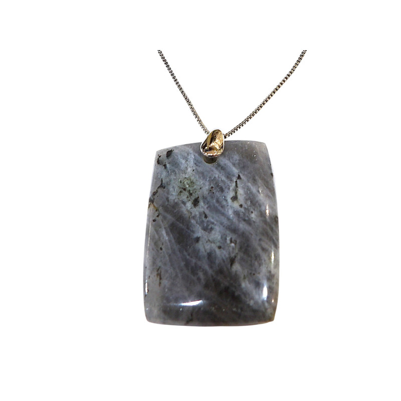 Pendentif Labradorite avec Chaîne Acier réglable