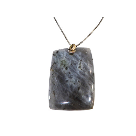 Pendentif Labradorite avec Chaîne Acier réglable