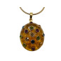 Pendentif Bakélite et Swarovski avec Chaine Acier Plaqué or