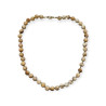 Collier Jaspe Paysage Pierres Rondes 8mm Fermoir Doré