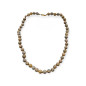 Collier Jaspe Peau de Léopard Pierres Rondes 8mm Fermoir Doré