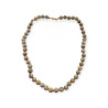 Collier Jaspe Peau de Léopard Pierres Rondes 8mm Fermoir Doré