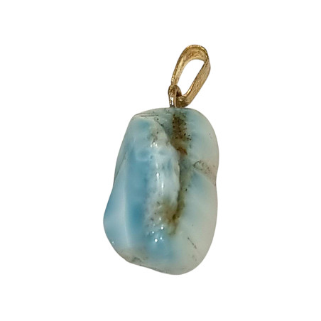 Pendentif Larimar Pierre Roulée