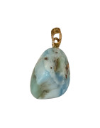 Pendentif Larimar Pierre Roulée