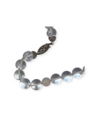 Collier Cristal de Roche et Quartz Rose Pierres Rondes Fermoir Argent 925 44cm
