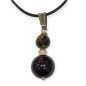 Pendentif Obsidienne Œil Céleste et Œil de Tigre Facetté sur Cordon