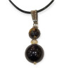 Pendentif Obsidienne Œil Céleste et Œil de Tigre Facetté sur Cordon