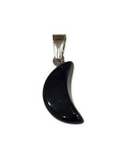 Pendentif Verre de Murano Croissant de Lune Noire