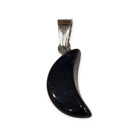 Pendentif Verre de Murano Croissant de Lune Noire