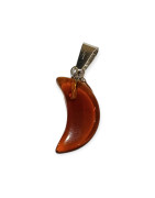 Pendentif Verre de Murano Croissant de Lune Rousse