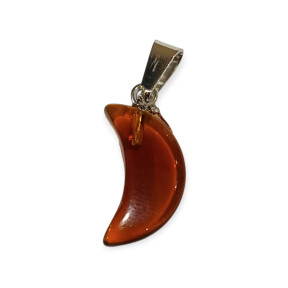 Pendentif Verre de Murano Croissant de Lune Rousse