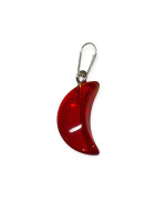 Pendentif Verre de Murano Croissant de Lune Rouge