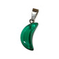 Pendentif Verre de Murano Croissant de Lune Vert Bouteille