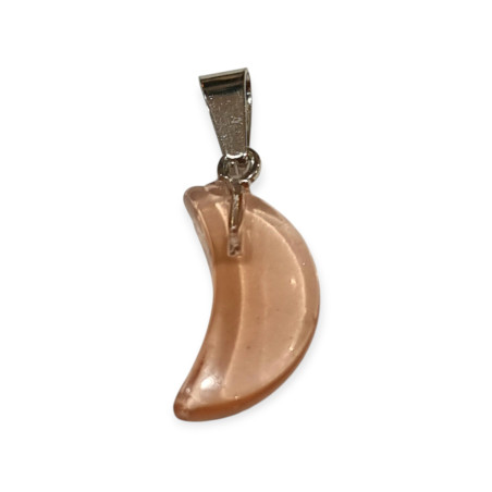 Pendentif Verre de Murano Croissant de Lune Rose
