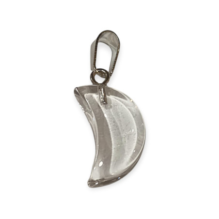 Pendentif Verre de Murano Croissant de Lune Cristal