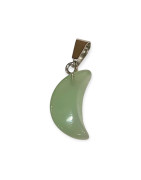 Pendentif Verre de Murano Croissant de Lune Vert Jade