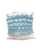 Bracelet Aigue marine A+ Pierres rondes