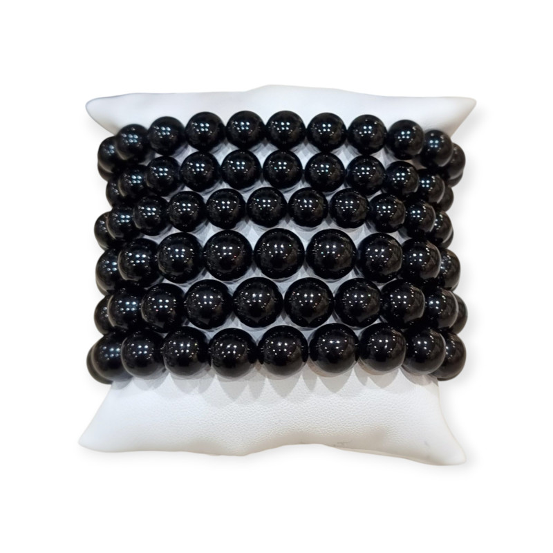 Bracelet Tourmaline Noire Pierres Rondes