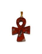 Pendentif Jaspe Rouge Croix de Vie Egyptienne (Ankh)