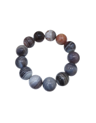 Bracelet Agate Du Botswana Pierres Rondes 16mm