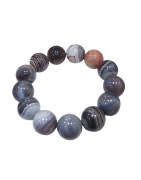Bracelet Agate Du Botswana Pierres Rondes 16mm