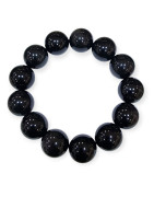 Bracelet Obsidienne Œil Céleste Pierres Rondes 16mm