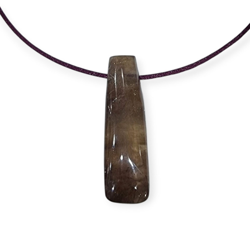 Pendentif Quartz fumé sur cordon