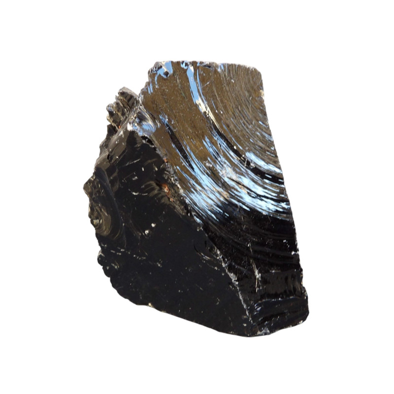 Pierre Brute Obsidienne Noire Polie H8cm 551g