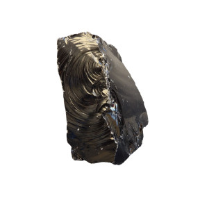 Pierre Brute Obsidienne Noire Polie H10cm 576g