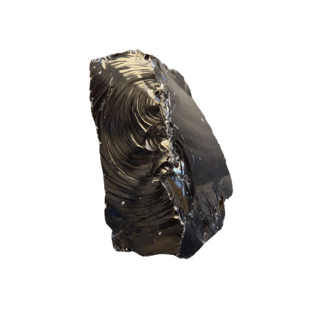 Pierre Brute Obsidienne Noire Polie H10cm 576g