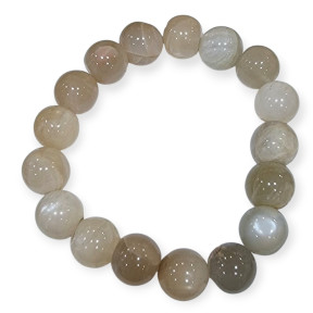 Bracelet Pierre de Lune Pierres Rondes 14mm