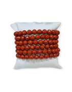 Bracelet Jaspe rouge Pierres Rondes Facettés 8mm