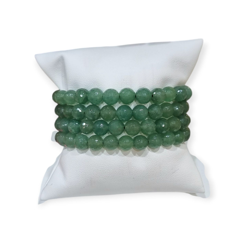 Bracelet Aventurine Verte Pierres Rondes 8mm Facettées