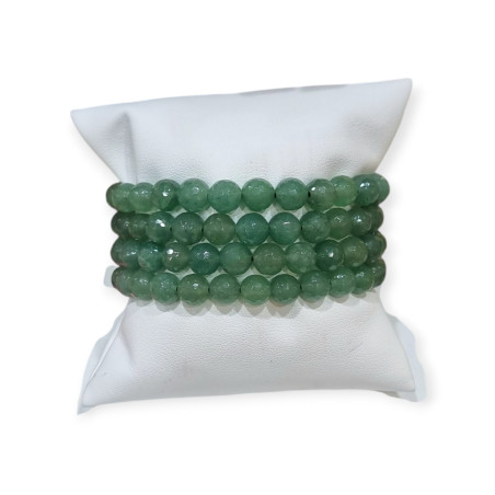 Bracelet Aventurine Verte Pierres Rondes 8mm Facettées