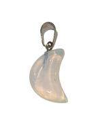 Pendentif Verre de Murano Croissant de Lune Opaline
