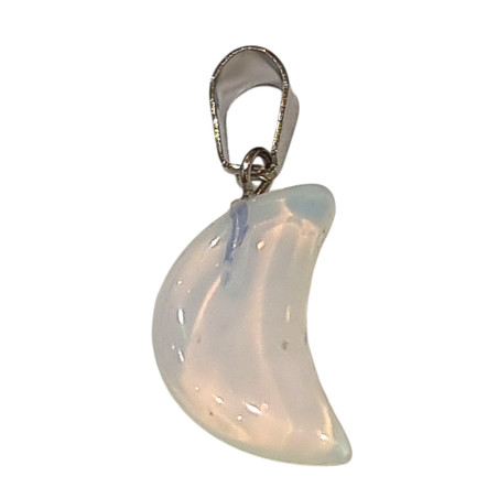 Pendentif Verre de Murano Croissant de Lune Opaline