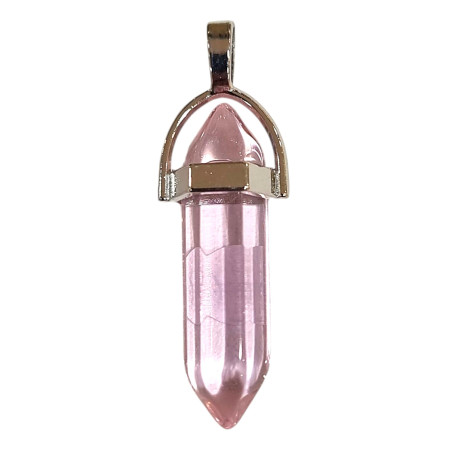Pendentif Verre de Murano Pointe Rose Transparent