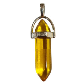 Pendentif Verre de Murano Pointe Jaune