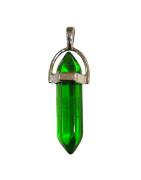 Pendentif Verre de Murano Pointe Vert Foncé Transparent