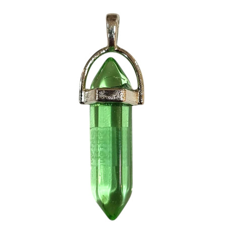Pendentif Verre de Murano Pointe Vert Clair Transparent