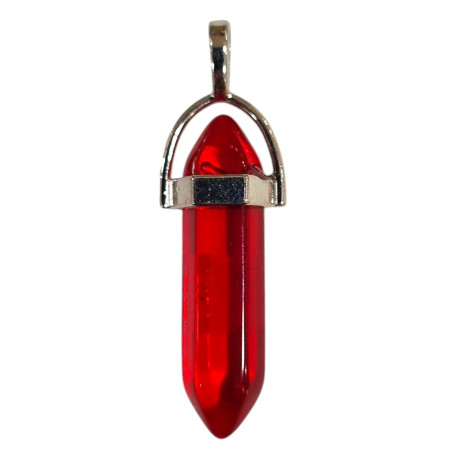 Pendentif Verre de Murano Pointe Rouge Transparent