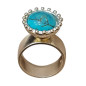 Bague Turquoise Argent 925 Tête Interchangeable