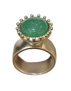 Bague Aventurine Verte Argent 925 Tête Interchangeable